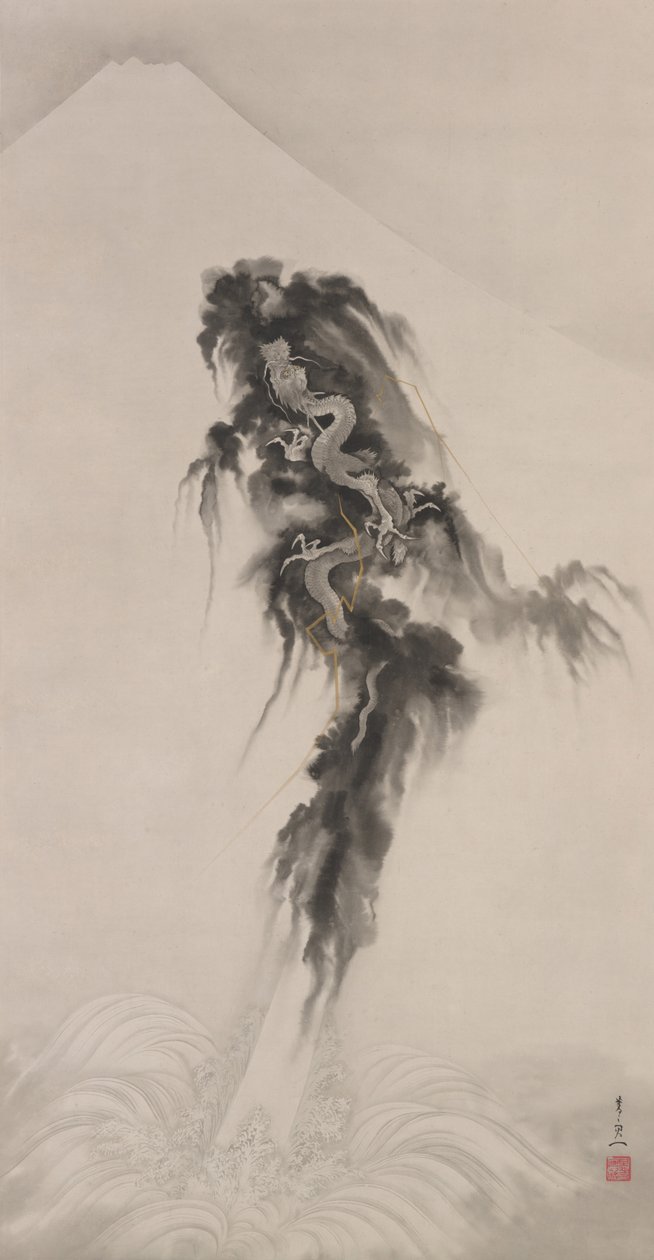 Rising Dragon and Mt. Fuji by Suzuki Kiitsu