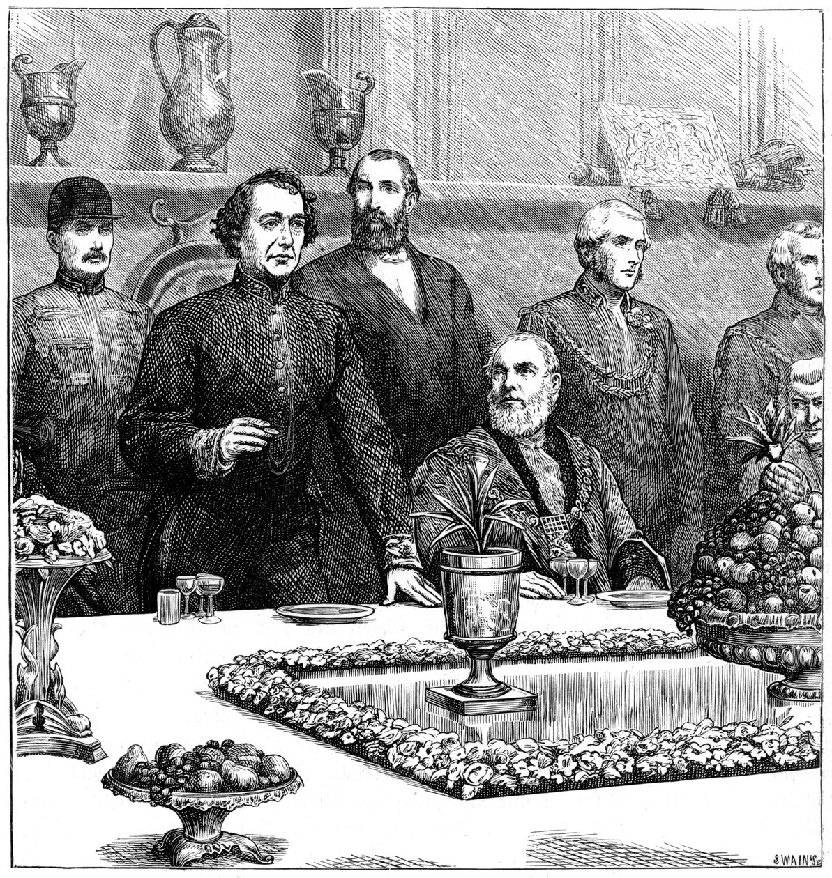 Lord Beaconsfield at a Banquet in the Guildhall by Swain