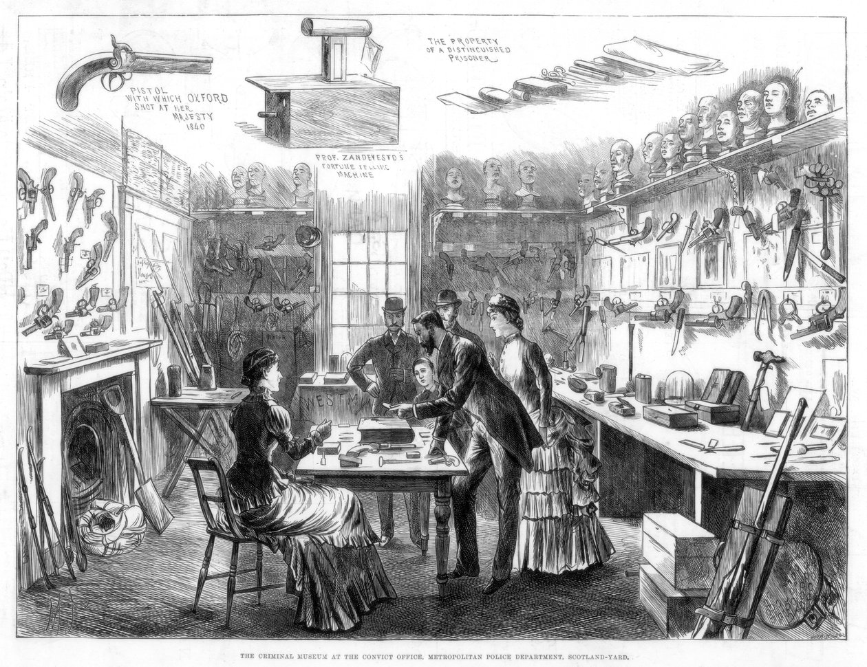 The Criminal Museum at the Convict Office, Metropolitan Police Department, London by Swain