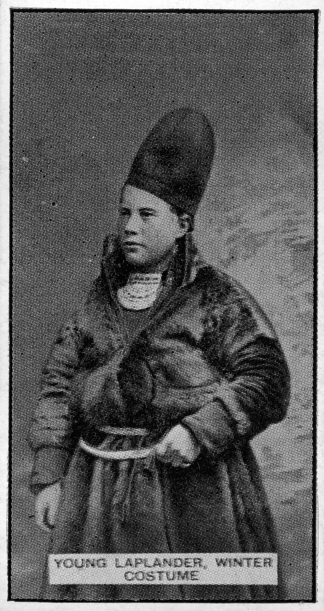 Young Laplander in Winter Costume by Swedish Photographer