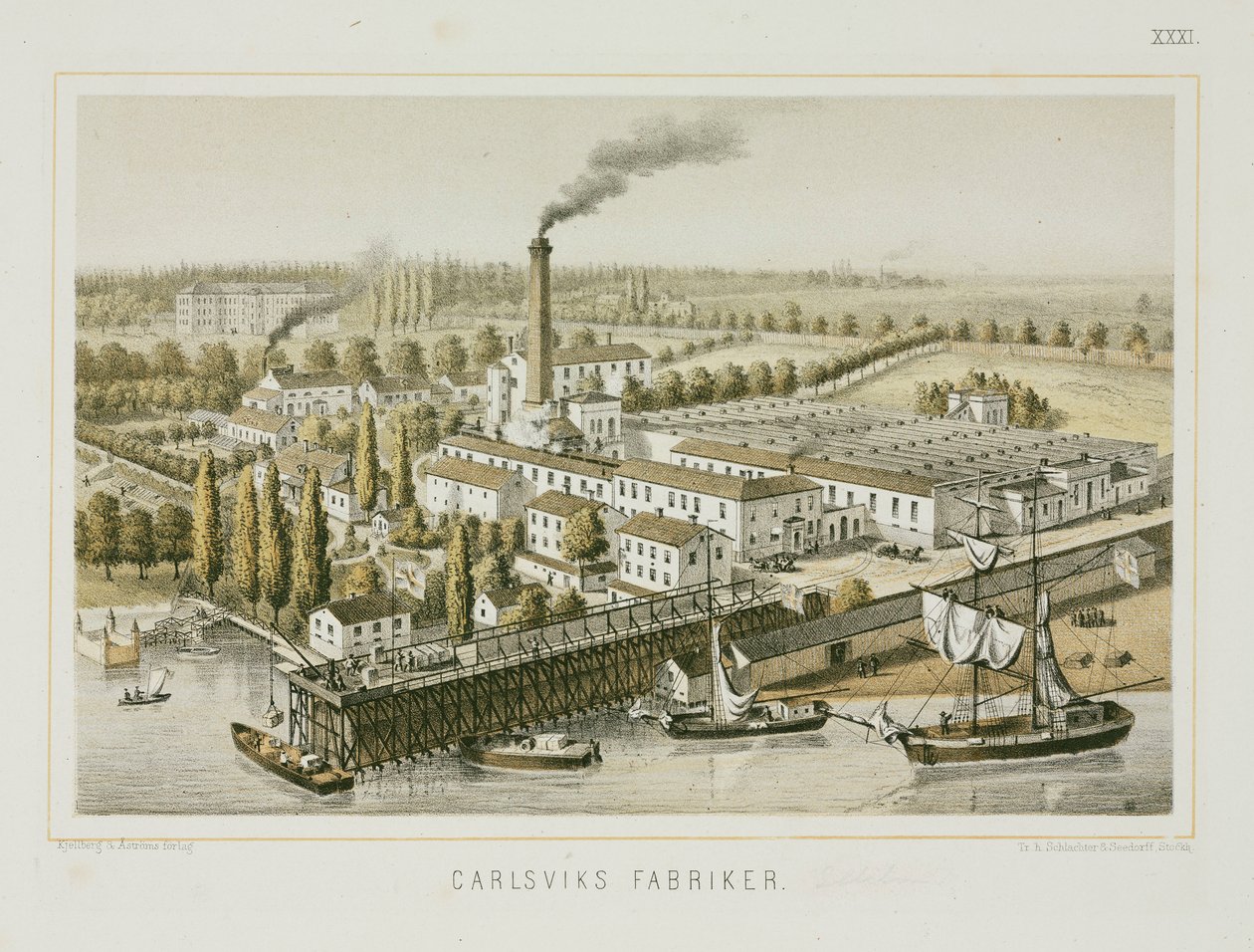 Textile Factory, Carlsviks, Stockholm, Sweden, c.1840 by Swedish School