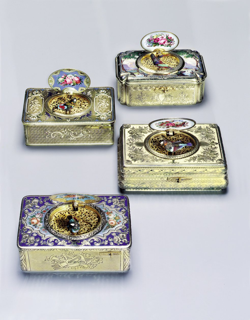 Collection of Singing-Bird Boxes by Swiss School