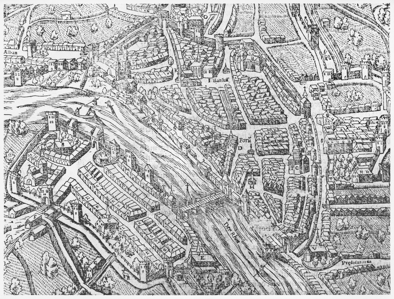 Map of Basel by Swiss School