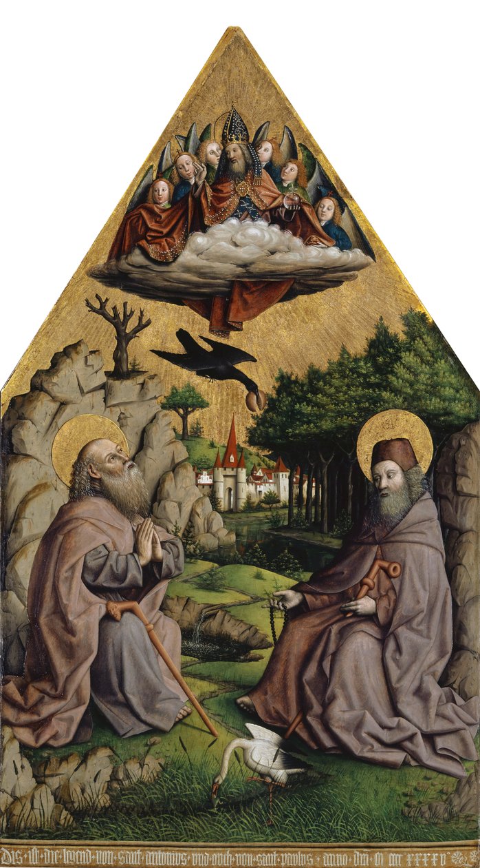 The Miraculous Feeding of Saint Anthony and Saint Paul the Hermit by Swiss School