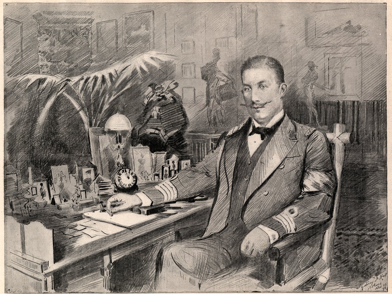 Prince George of Greece and Denmark, high commissioner of Crete, at home in Athens, 1898 by Sydney Prior Hall