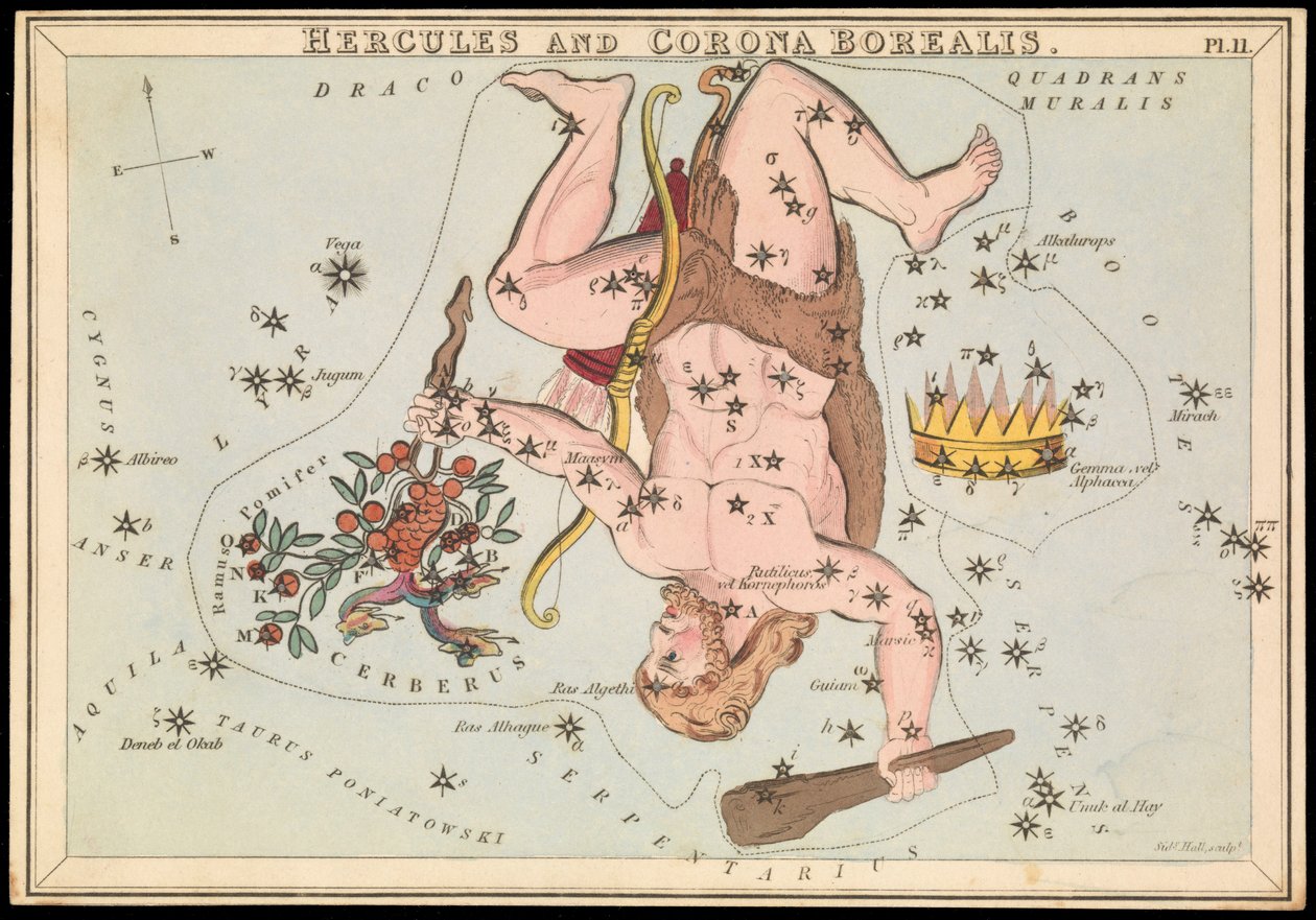 Hercules and Corona Borealis, c.1825 by Sydney Hall
