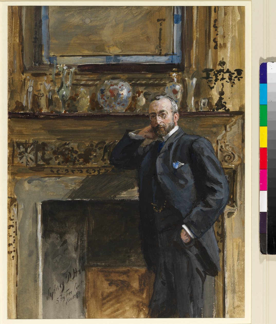Gentleman in an interior at 5 Fig Tree Court, 1890 by Sydney Prior Hall