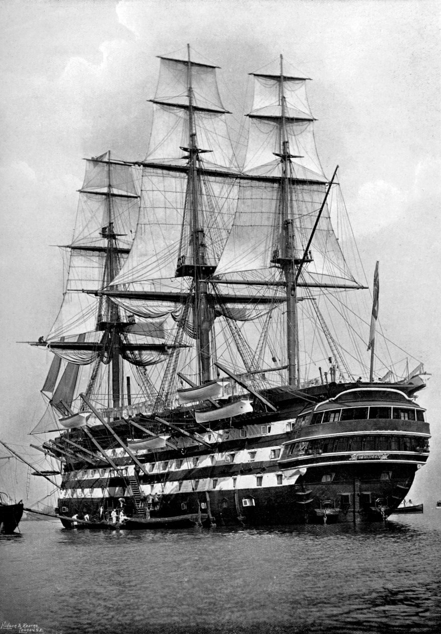 The Training Ship HMS St Vincent at Portsmouth, Hampshire, 1896 by Symonds and Co