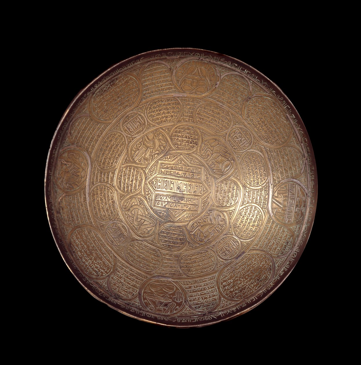 Oriental Art: Copper and Silver Bowl by Syrian School