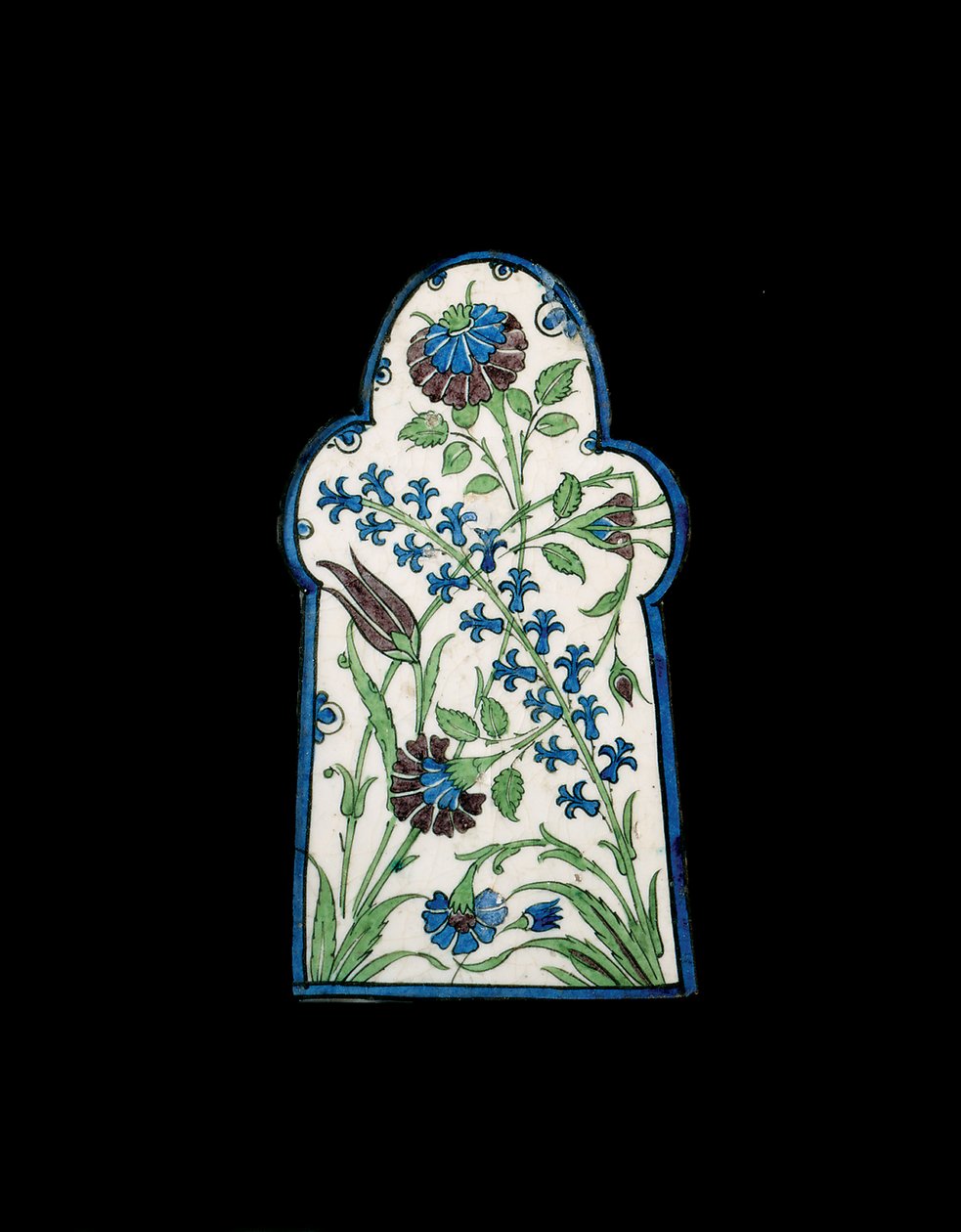 Shaped tile, Damascus, late 16th century by Syrian School