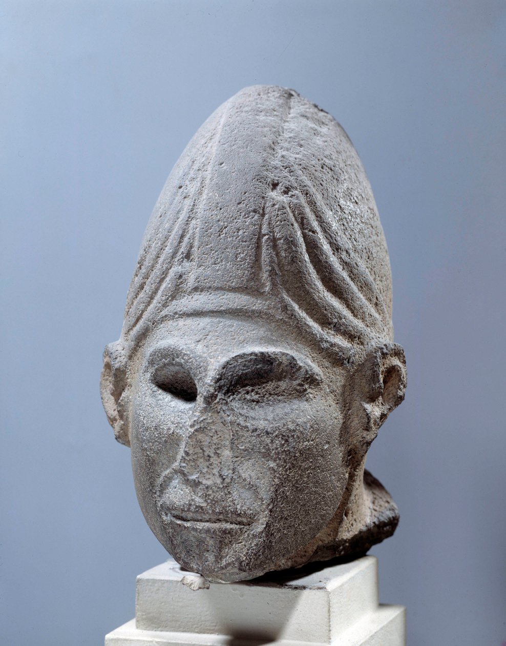 Head of Syrian god. 2500 BC. from Djabboul, Syria. Paris, Louvre Museum by Syrian Syrian