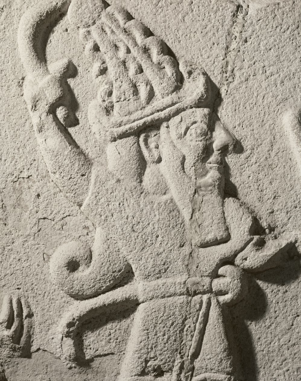 King Sulumeli pouring a libation with a god (detail) by Syrian Syrian