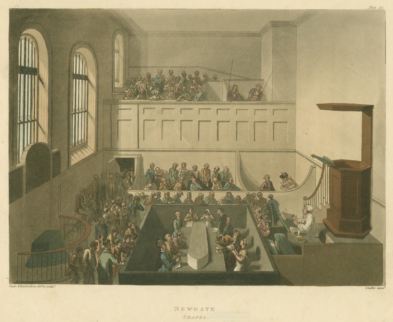 Newgate Chapel, 1809 by Pugin and Rowlandson