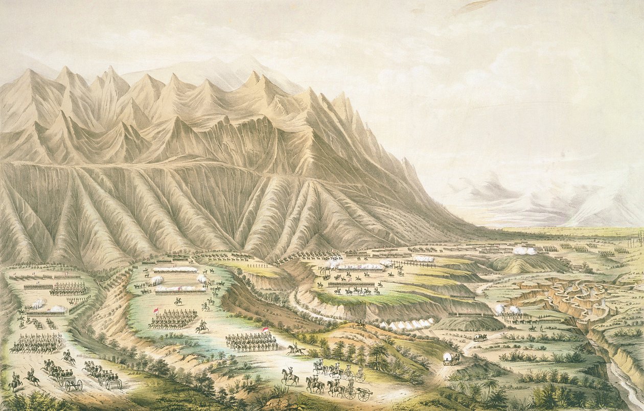 Battle of Buena Vista, view of the battle ground and battle of 
