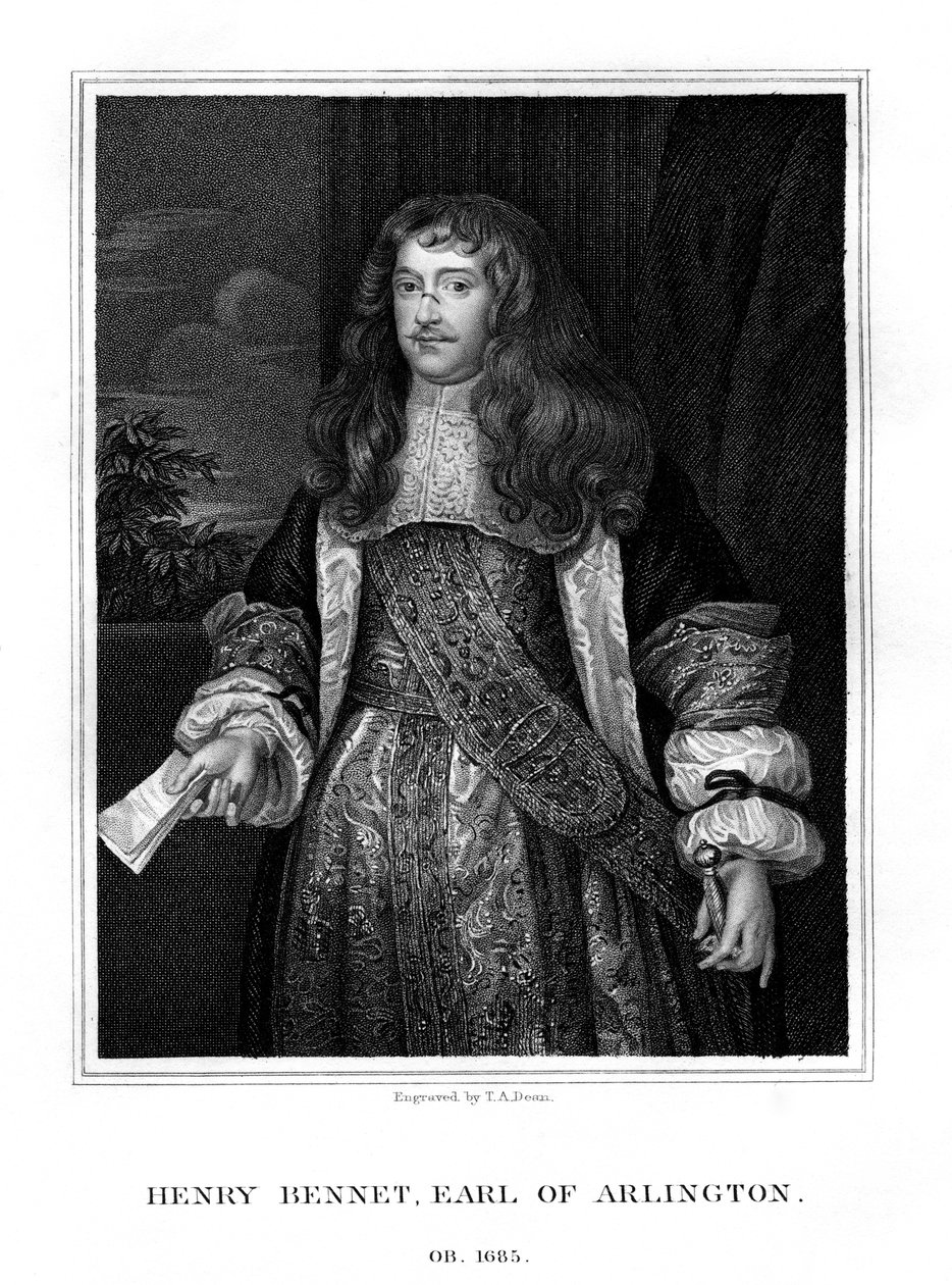 Henry Bennet, 1st Earl of Arlington, English statesman, 1828 by T. A. Dean