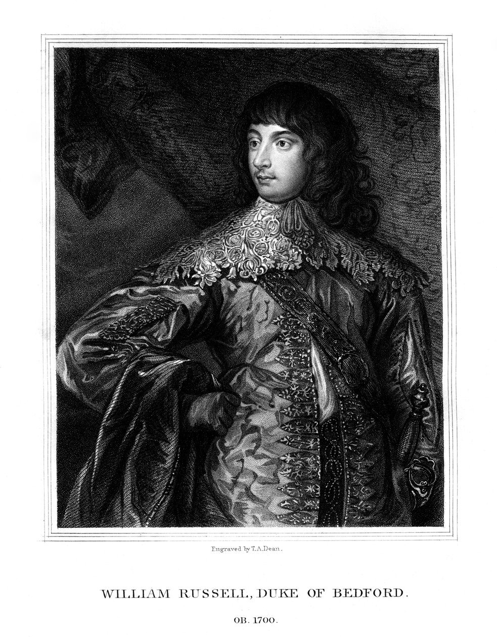 William Russell, 1st Duke of Bedford, British soldier by T. A. Dean