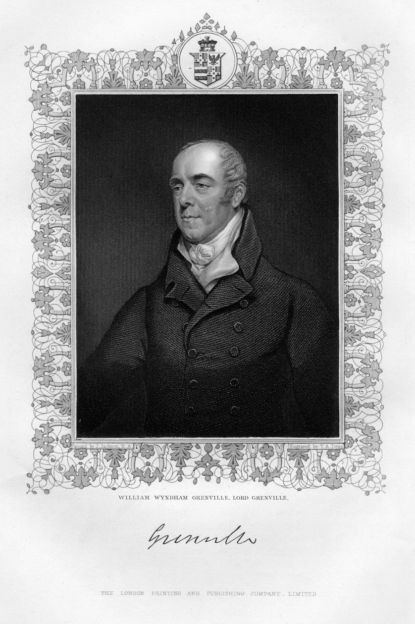 William Wyndham Grenville, 1st Baron Grenville, English politician by T. A. Dean