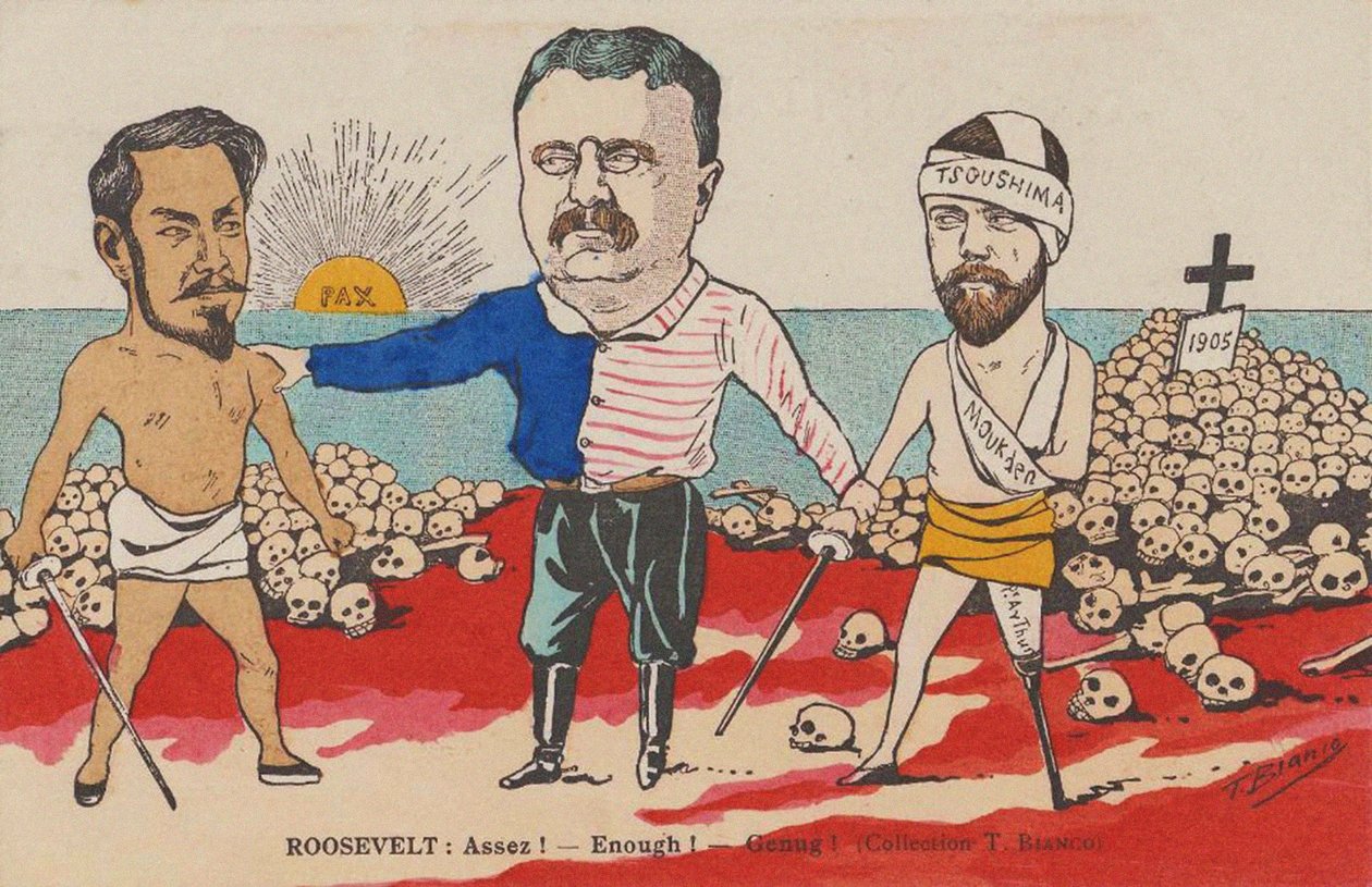 Roosevelt: Enough! A Caricature on the Treaty of Portsmouth, 1905 by T. Bianco