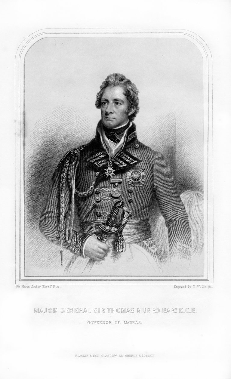 Sir Thomas Munro, Scottish Soldier and Statesman, 1870 by T. W. Knight