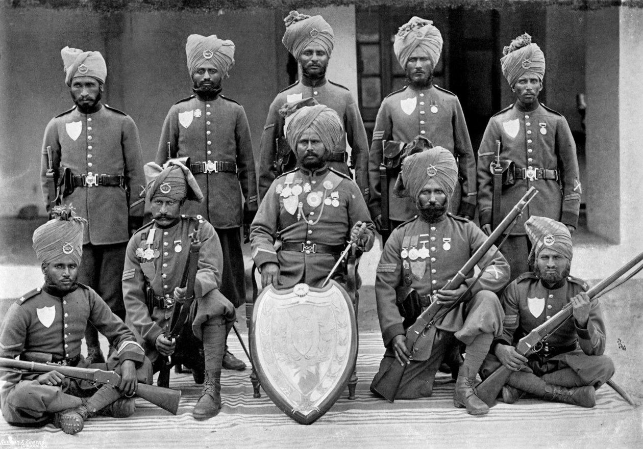 The champion shooting team of the 26th Punjab Regiment of Bengal Infantry, 1896 by T. Winter