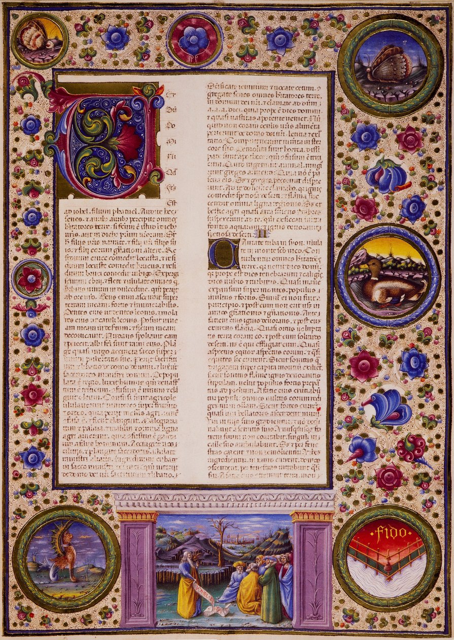 Incipit from Book of Joel, from Volume II of Bible of Borso d