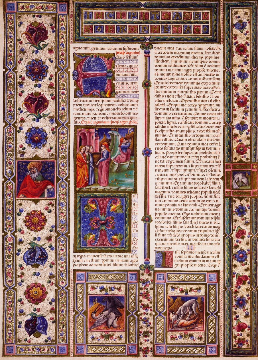 Incipit from Book of Nahum, from Volume II of Bible of Borso d