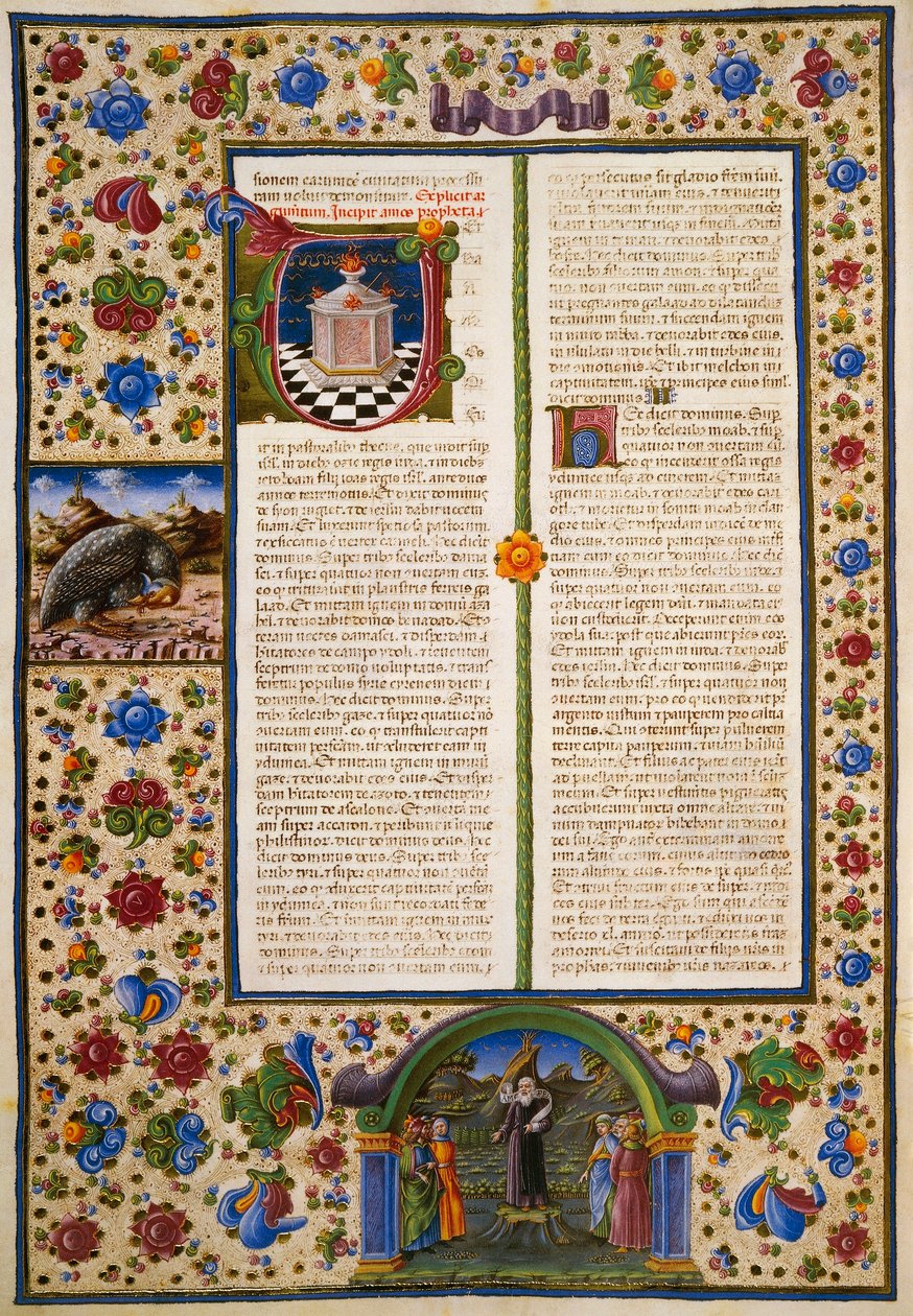Incipit from First Book of Maccabees, from Volume I of Bible of Borso d