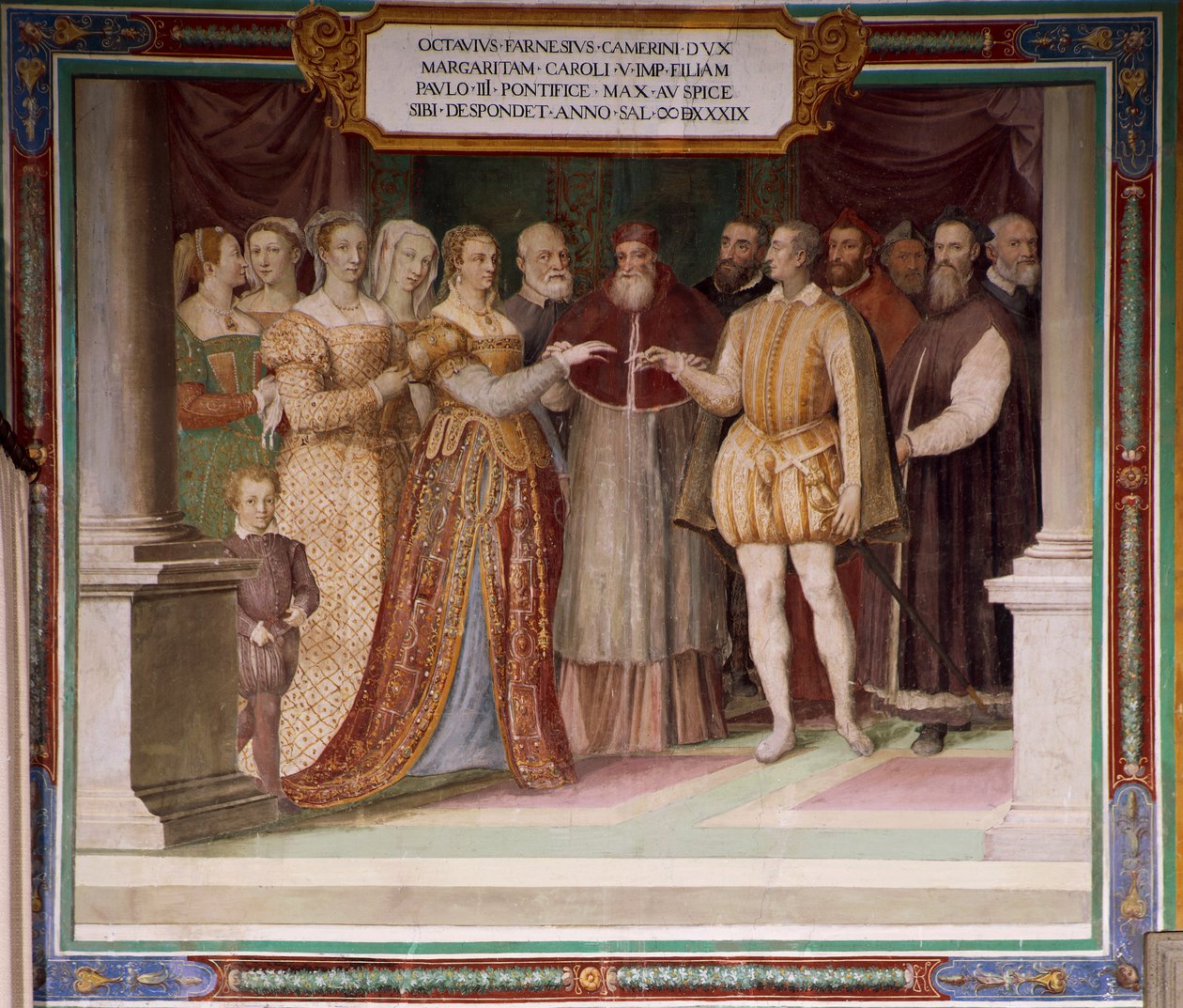 Marriage of Ottavio Farnese with Margaret of Austria by Taddeo Zuccari, Farnese Palace, Caprarola by Taddeo Zuccari