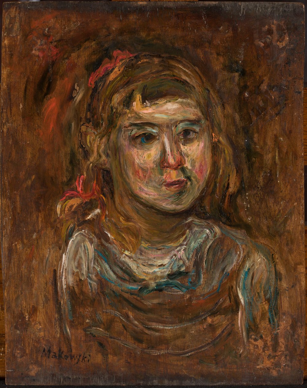 Girl with a Red Ribbon by Tadeusz Makowski
