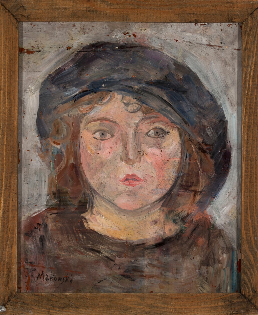 Head of a Girl in a Dark Beret by Tadeusz Makowski