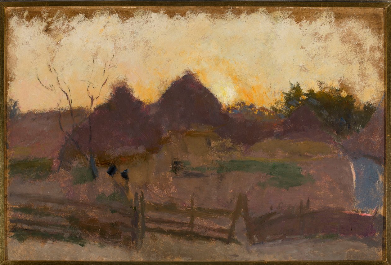 Landscape with Haystacks by Tadeusz Makowski