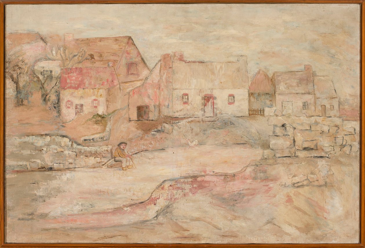Breton Landscape with a Seated Man by Tadeusz Makowski
