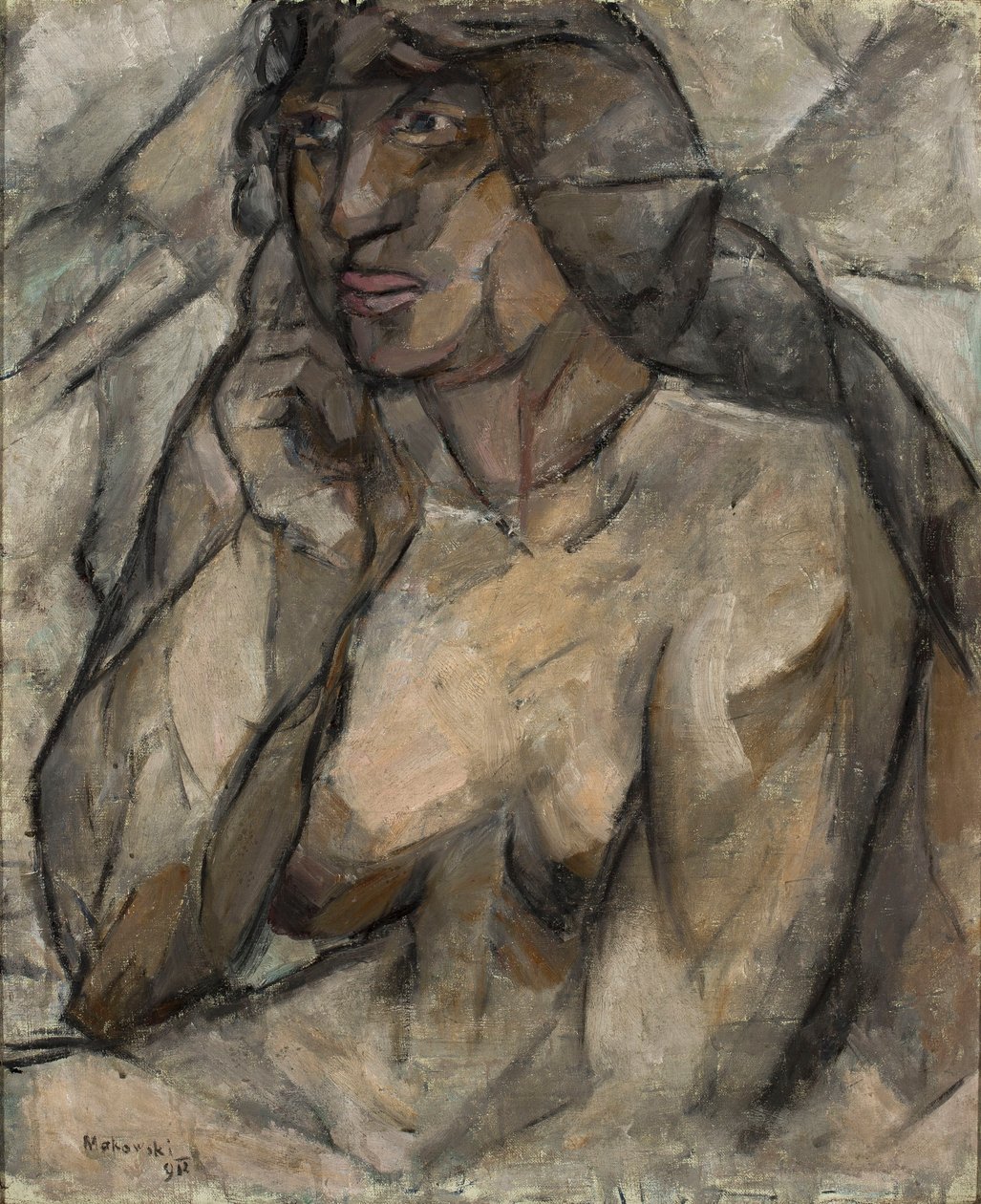 Study of a Nude (Female Half-Nude) by Tadeusz Makowski
