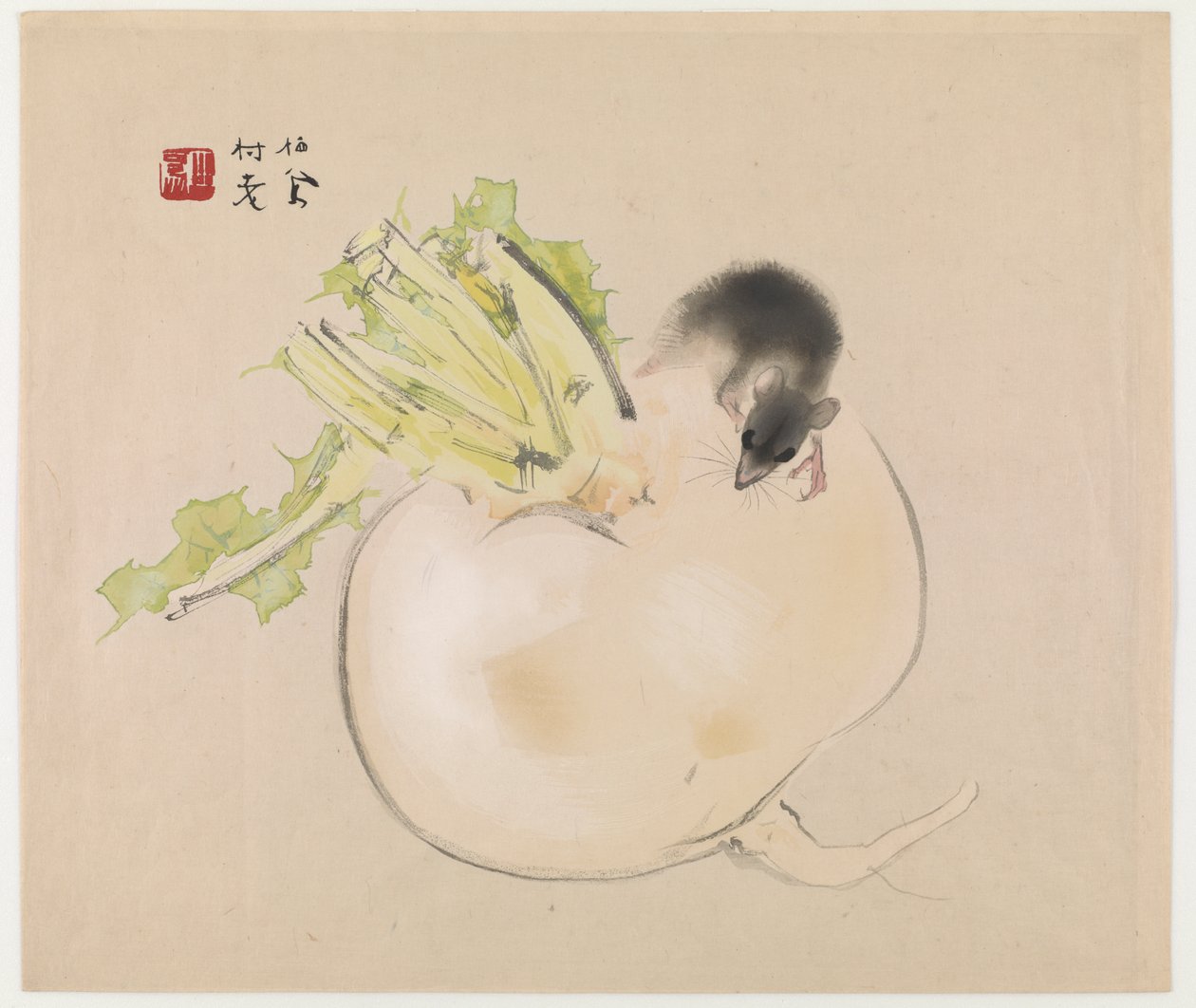 White Radish (Daikon) and Rat by Takeuchi Seiho