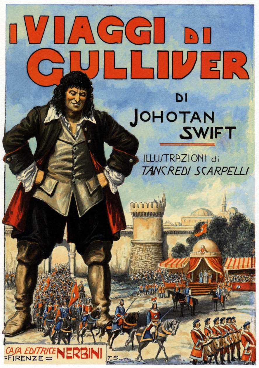 The Travel of Gulliver - Cover for an Edition by Jonathan Swift by Tancredi Scarpelli