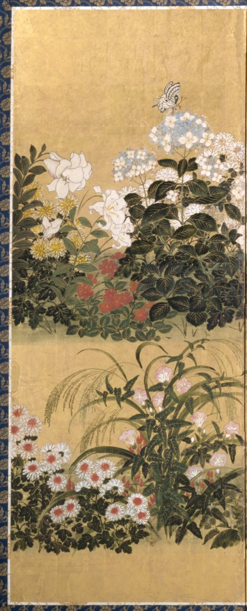 Flowers and Butterflies by Tawaraya Sotatsu