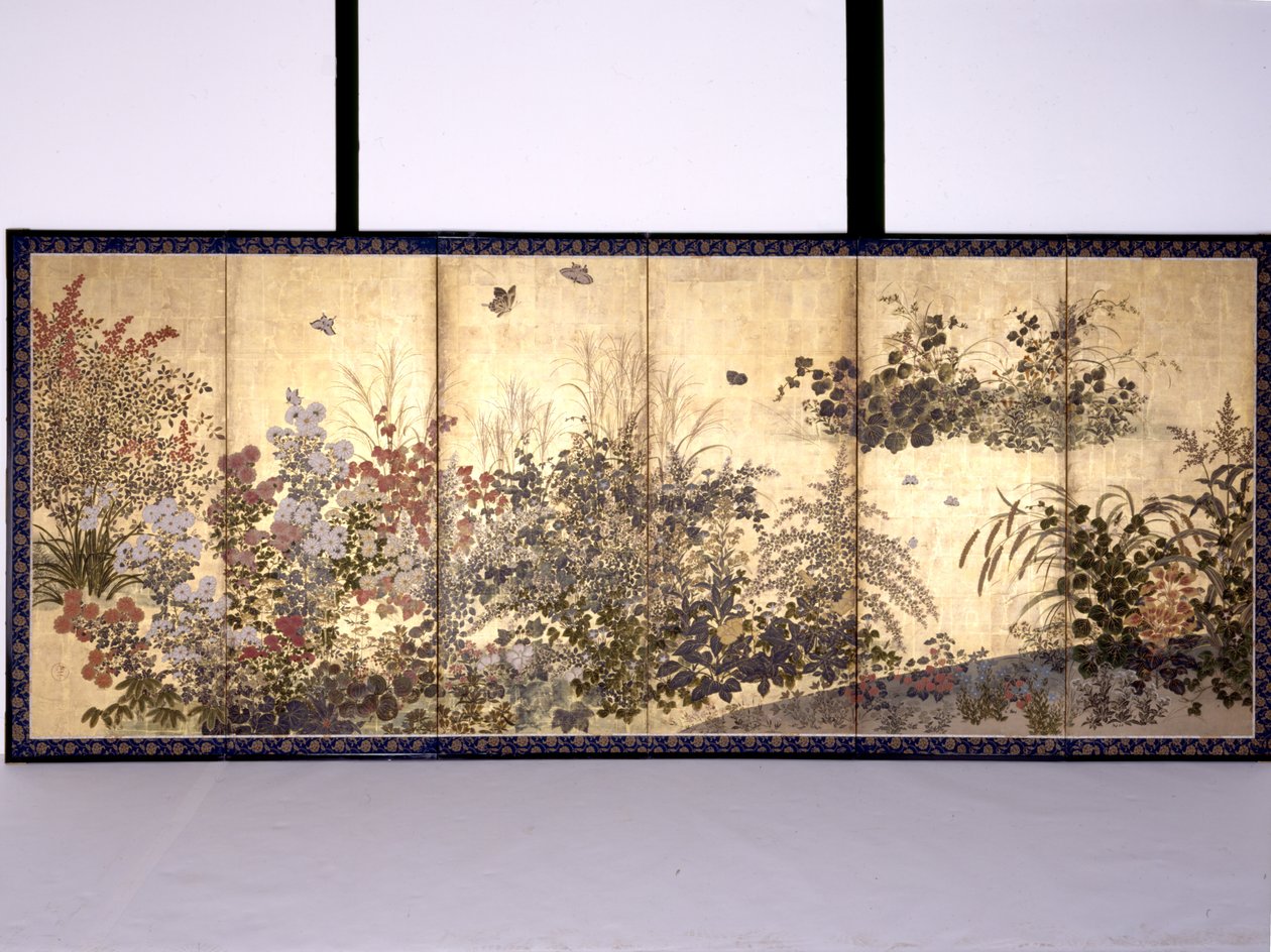 Flowers and Butterflies by Tawaraya Sotatsu