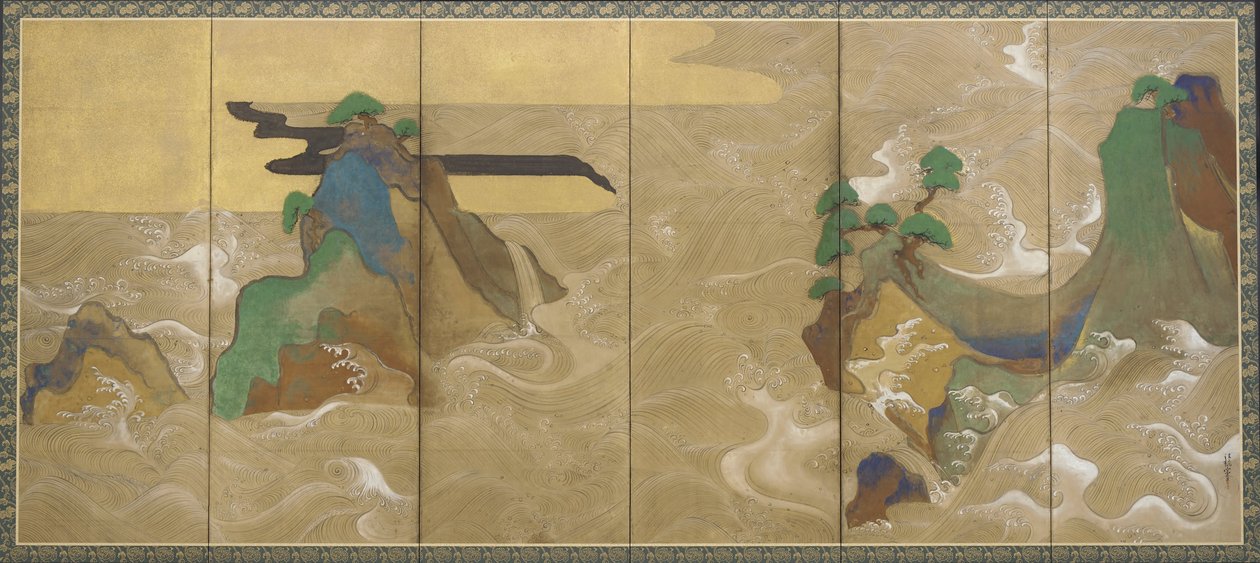 Waves at Matsushima by Tawaraya Sotatsu