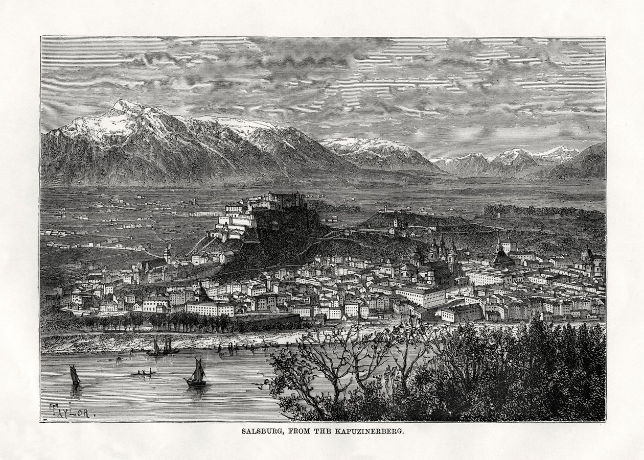 Salzburg, from the Kapuzinerberg, Austria, 19th century by Taylor
