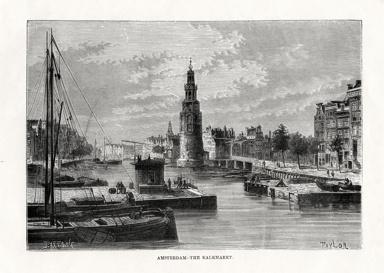 The Kalkmarkt, Amsterdam, Holland, 1879 by Taylor