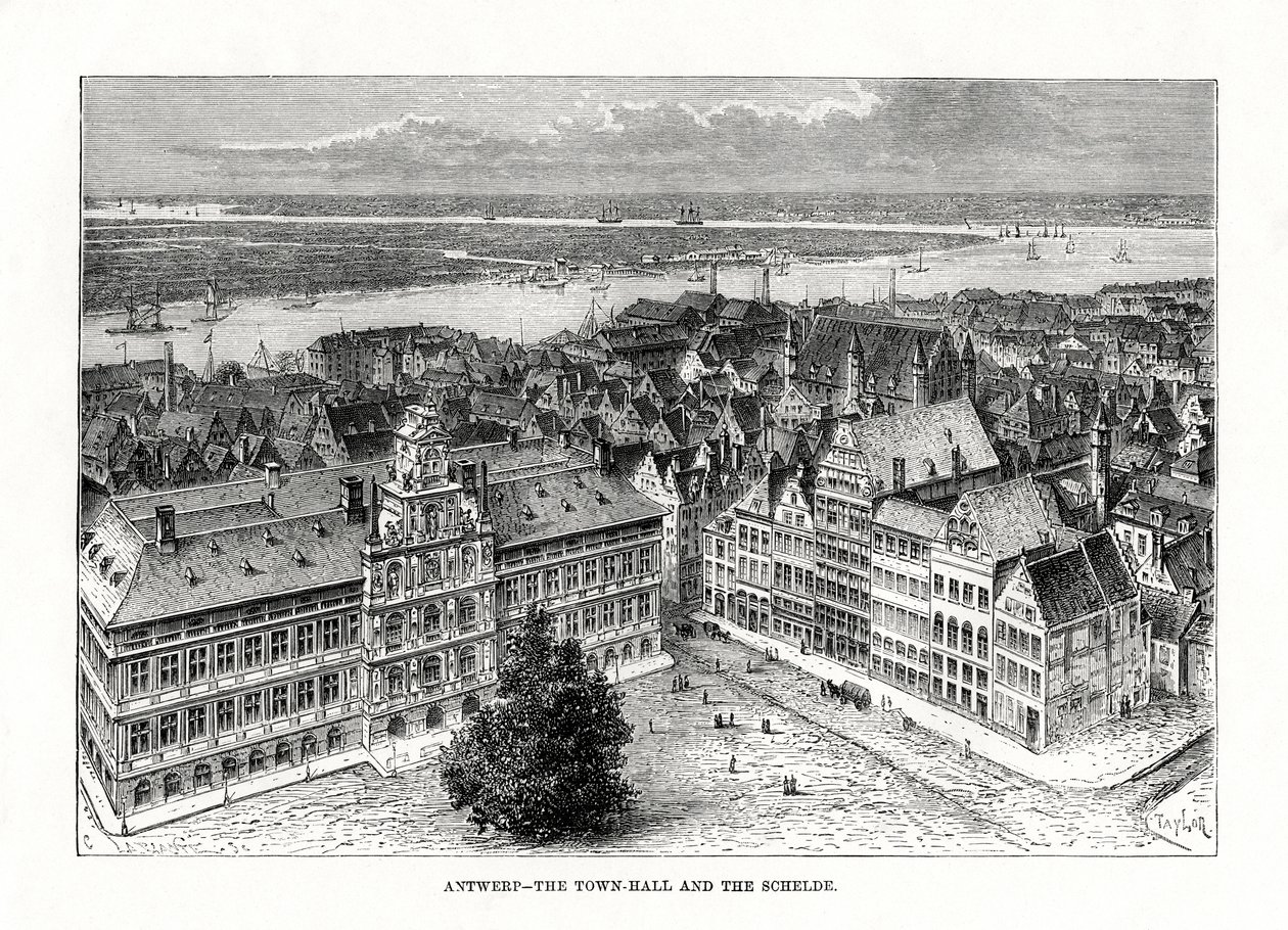 Town Hall and River Schelde, Antwerp, Belgium by Taylor