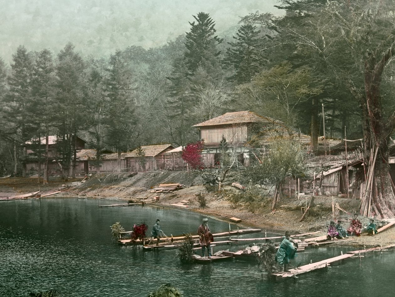 Fishing Village on Lake Chuzenji, circa 1900 - 1915 by Teijiro Takagi