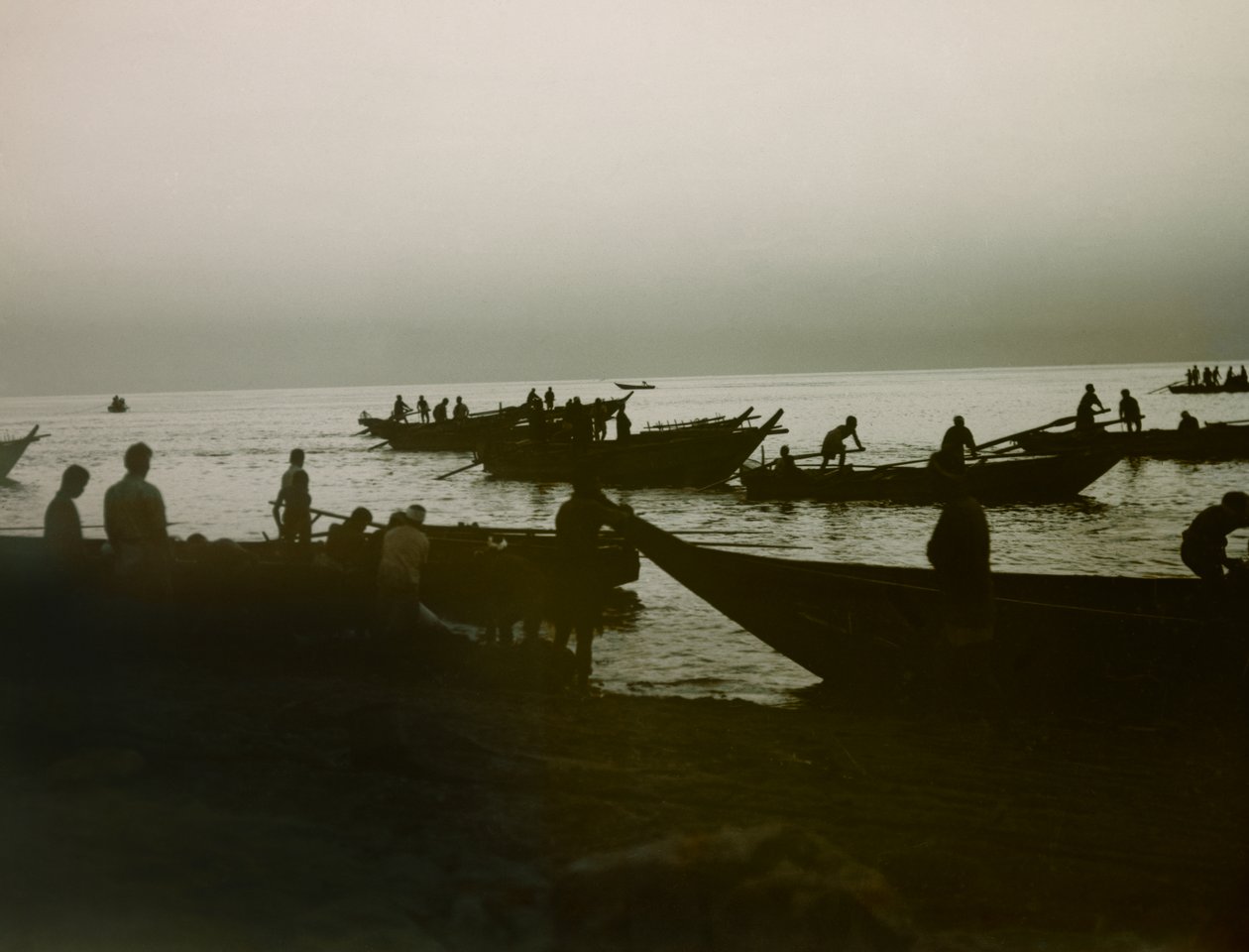Japanese Fisherman at Sea, circa 1900 - 1915 by Teijiro Takagi