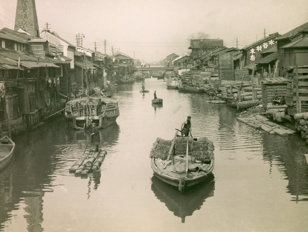 The Dotonbori Canal in Osaka, circa 1900 - 1915 by Teijiro Takagi