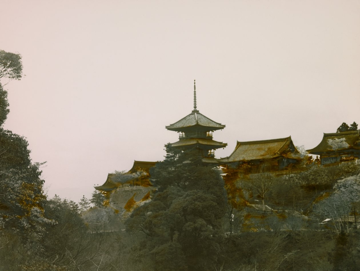 View of the Kiyomizu-Dera Temple, Kyoto, circa 1900 - 1915 by Teijiro Takagi