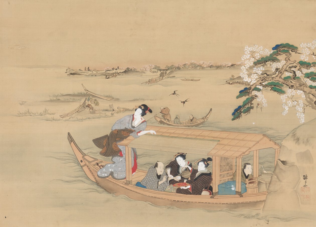 Boat to the Yoshiwara by Teisai Hokuba