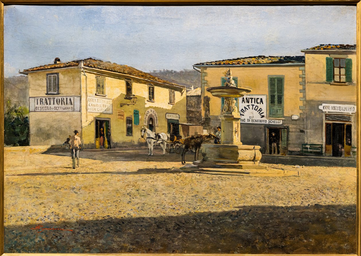 Square in Settignano, c.1861 by Telemaco Signorini