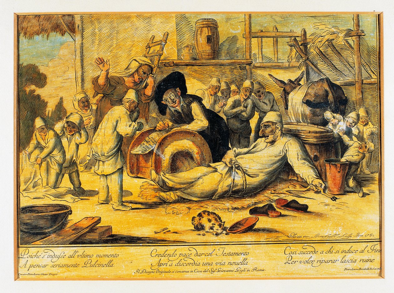 Pulcinella making will by Blaise Nicolas Le Sueur