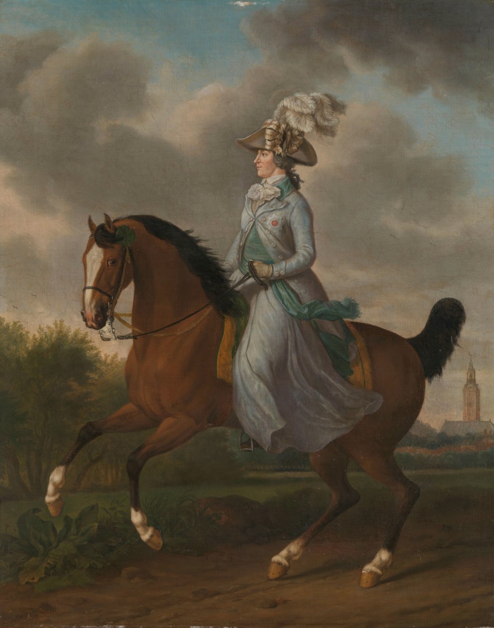 Frederika Sophia Wilhelmina of Prussia (1751-1820), Equestrian Portrait of the Wife of Prince Willem V by Tethart Philip Christian Haag