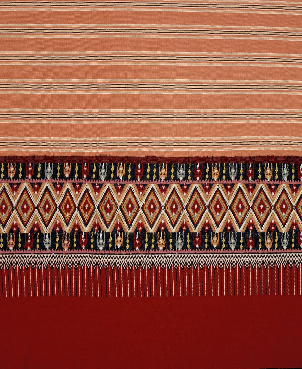 Lanna Tai Yuan fabric featuring diamond shaped Jok, Mae Chaem, northern Thailand by Thai School